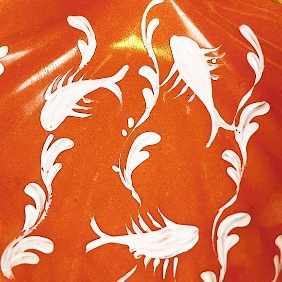 VINTAGE Fitz & Floyd Limoges Porcelain Hand-Painted Koi Fish Shell Trinket Dish - Picture 3 of 5